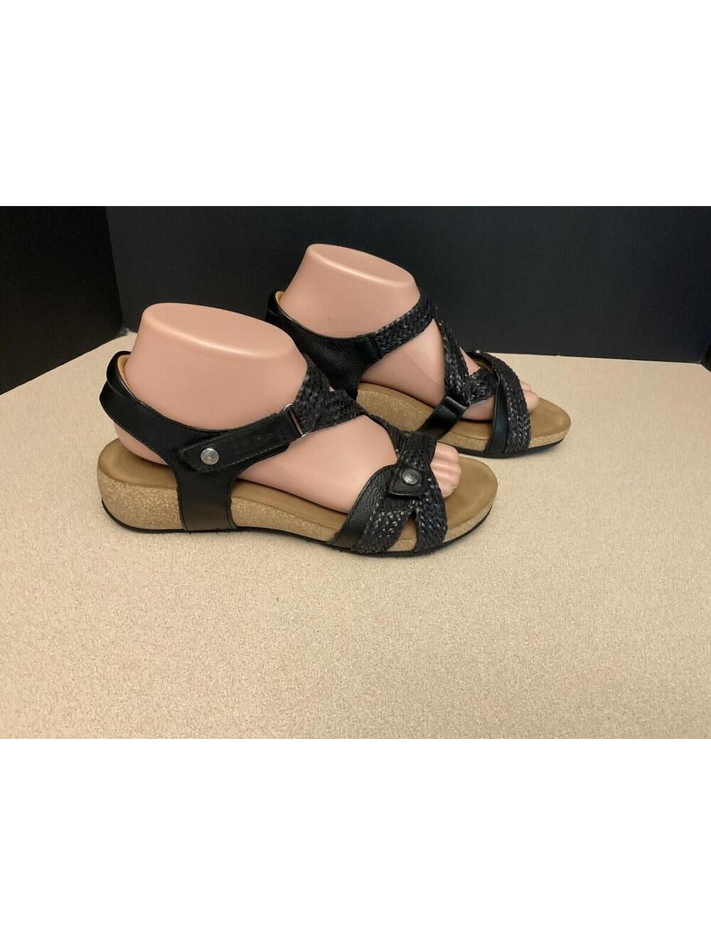 Women's Taos Trulie Black Leather Sandals. Size 8-8.5. Nice Sandals!!!